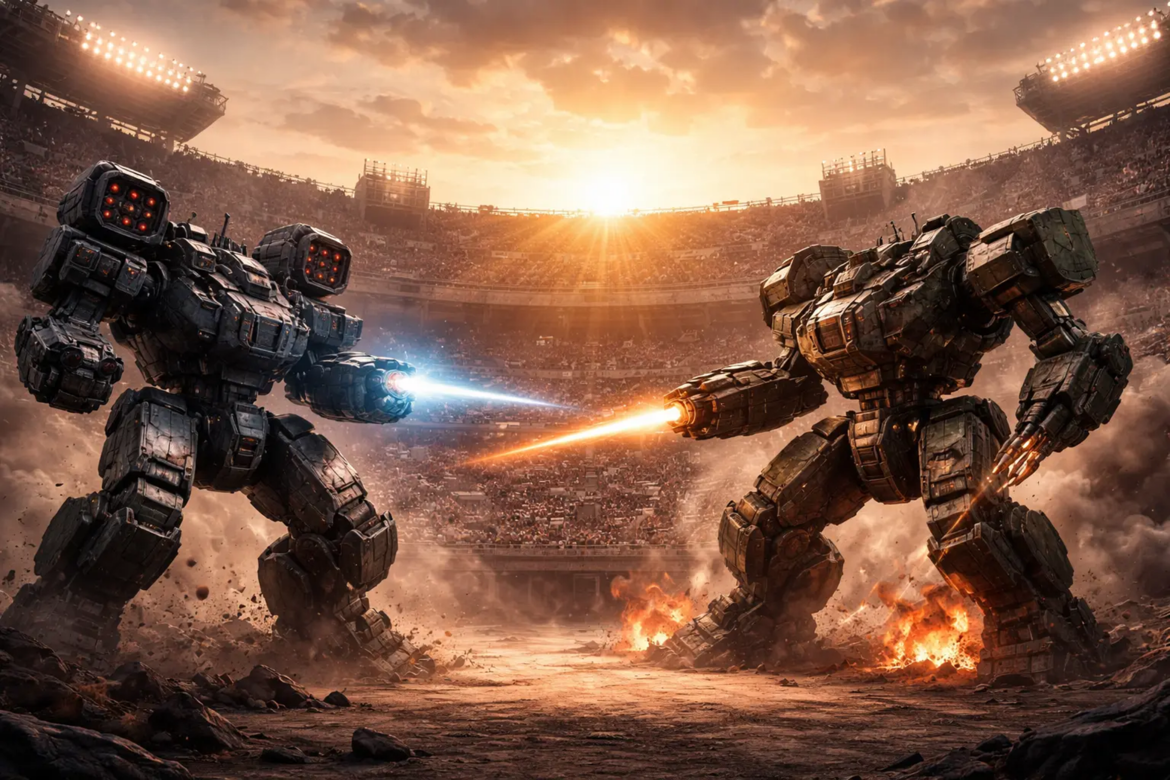 Neveron Arena artwork. The tournament loadout is shown in the game before you enter.